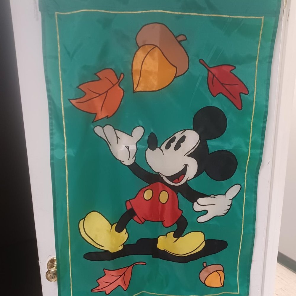 Disney Mickey Mouse Fall Garden Flag Autumn Thanksgiving Yard Decor 26x42" / B-3